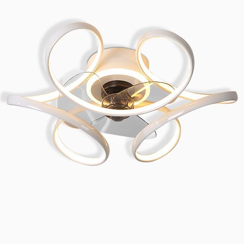 18'' Flower Shaped Modern Ceiling Fan with LED Light and Remote