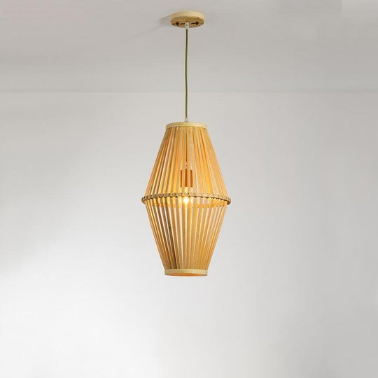 Circular Diamond Open Shaped Farmhouse Pendant Lights Bamboo Pendant Lights