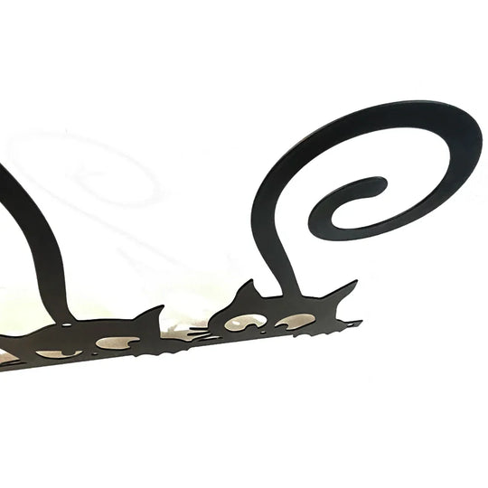 Three Black Cats Silhouette Metal Wall Art Decor