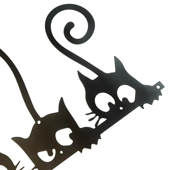 Three Black Cats Silhouette Metal Wall Art Decor