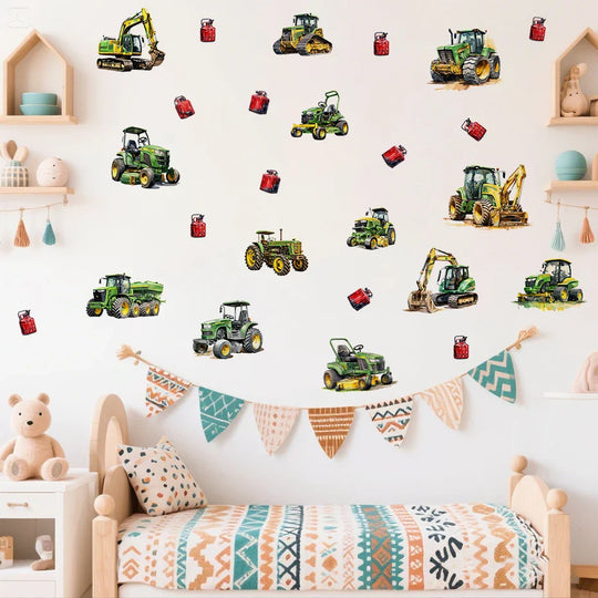 Tractors And Diggers Farm Adventure Wall Decals For Kids Room