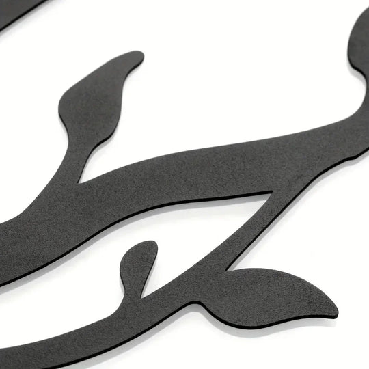 Set of 3 Tree of Life Birds Black Metal Wall Art Decor