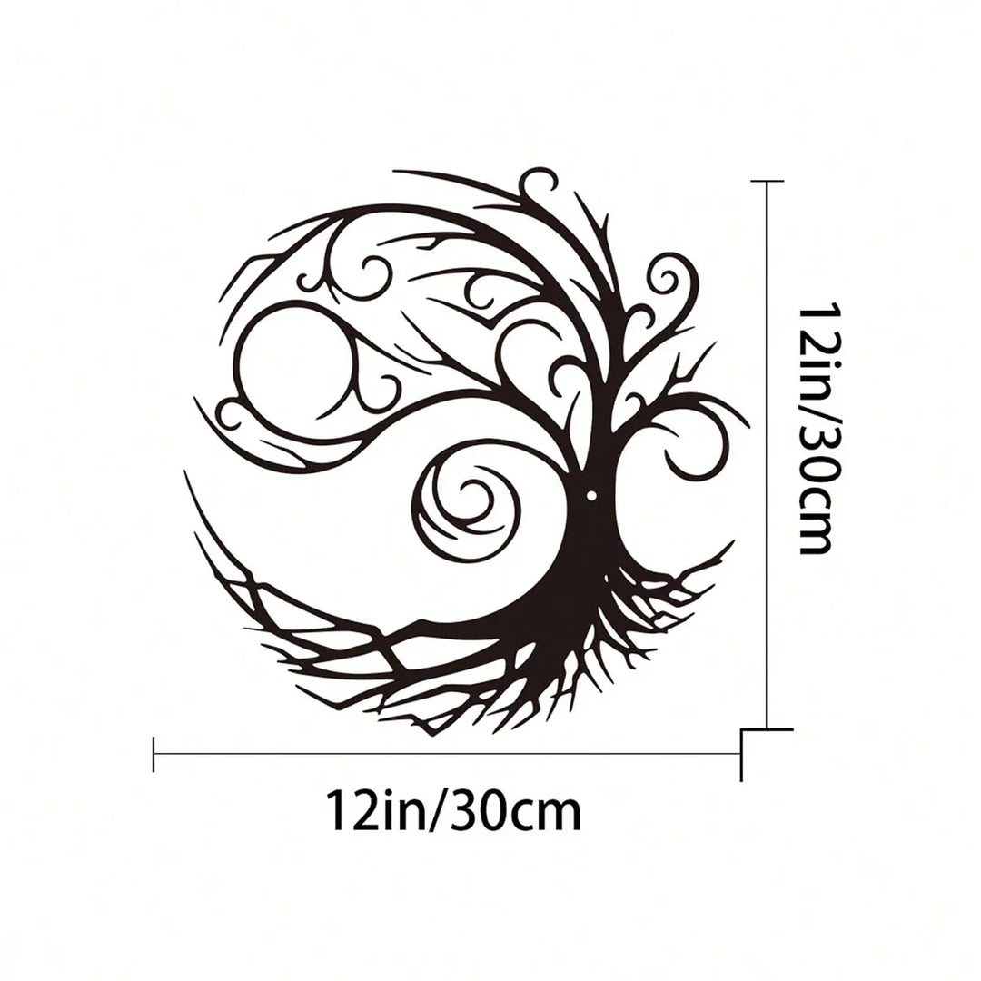 Tree of Life Silhouette Black Metal Wall Art Decor