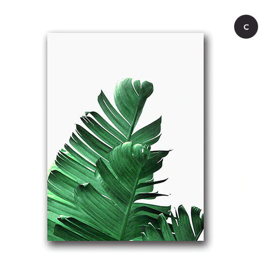Tropical Palm Leaves Botanical Canvas Wall Art