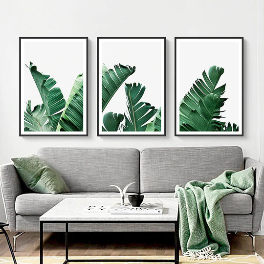 Tropical Palm Leaves Botanical Canvas Wall Art