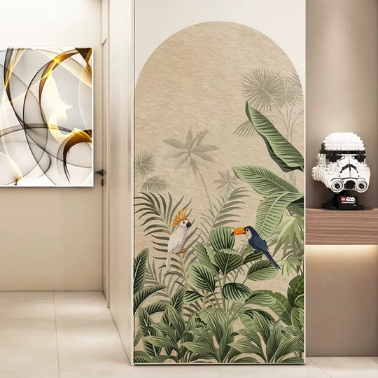Tropical Toucan Foliage Floral Arch Wall Mural Decal
