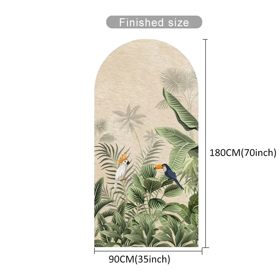 Tropical Toucan Foliage Floral Arch Wall Mural Decal