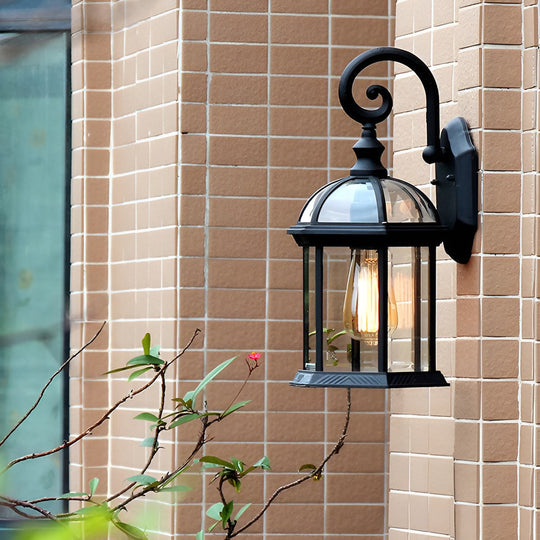 Double-layer Waterproof Glass E27 Vintage Wall Sconce Light