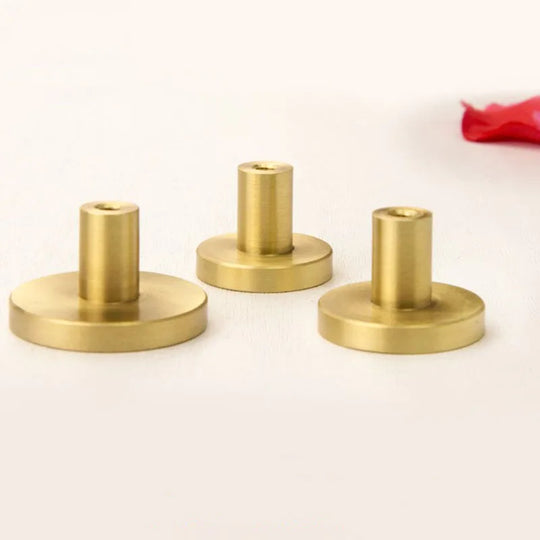 Solid Brass Cabinet Knobs (Set of 6) – European Round Handles