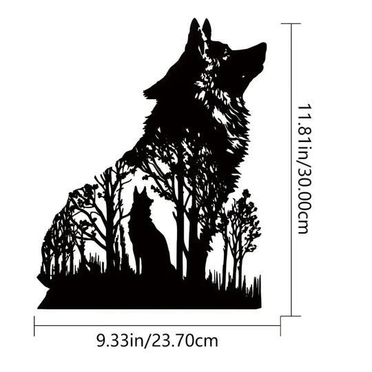 Viking Wolf Black Metal Wall Art Decor