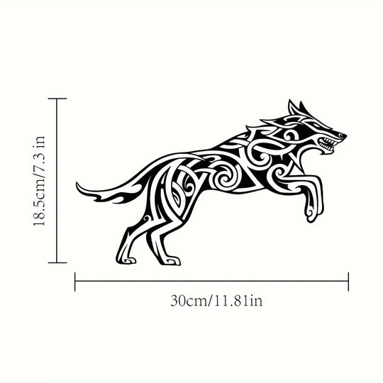 Viking Wolf Black Metal Wall Art Decor