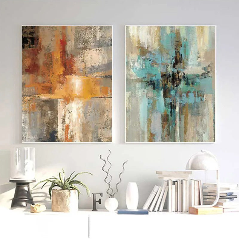 Vintage Color Burst Abstract Canvas Wall Art Set