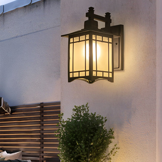 Retro Waterproof LED Vintage Solar Wall Lamp with Remote Control