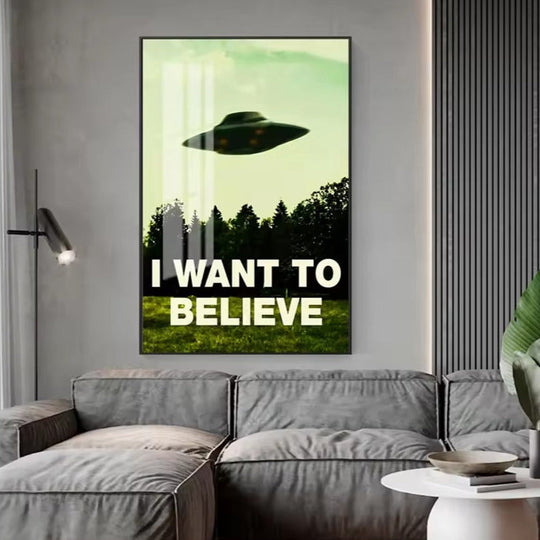 Vintage Sci Fi UFO Retro Wall Art Canvas Print