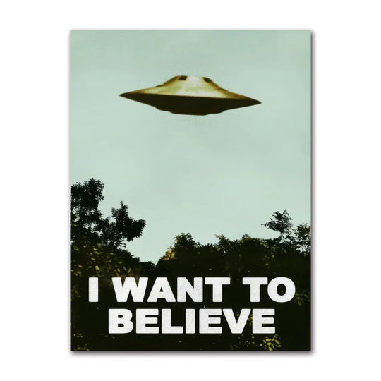 Vintage Sci Fi UFO Retro Wall Art Canvas Print