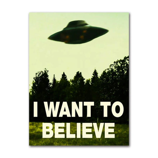 Vintage Sci Fi UFO Retro Wall Art Canvas Print