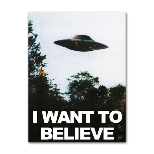 Vintage Sci Fi UFO Retro Wall Art Canvas Print