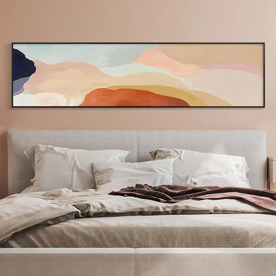Warm Color Tones Wide Format Abstract Canvas Wall Art