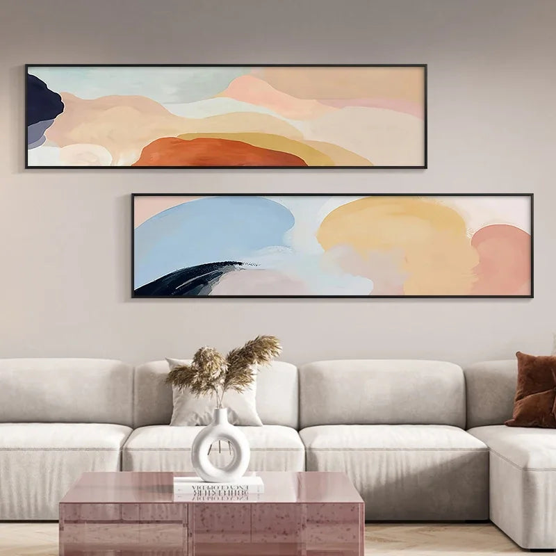Warm Color Tones Wide Format Abstract Canvas Wall Art