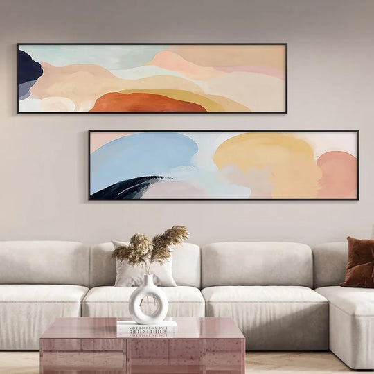 Warm Color Tones Wide Format Abstract Canvas Wall Art