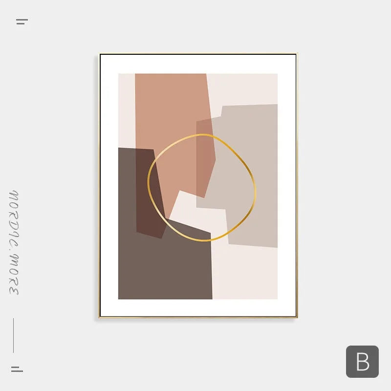 Warm Pink Beige Terracotta Abstract Canvas Wall Art