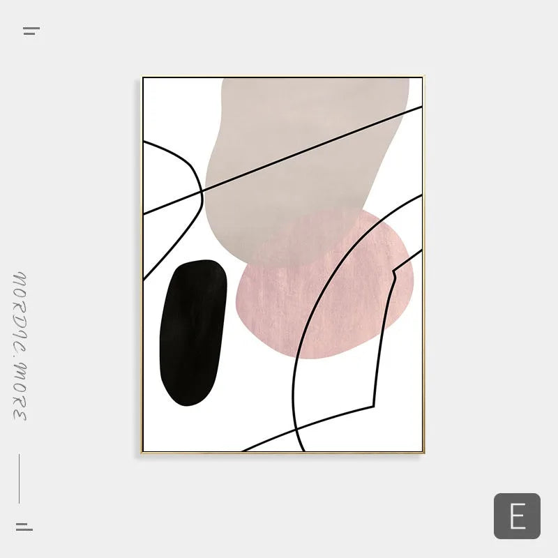 Warm Pink Beige Terracotta Abstract Canvas Wall Art