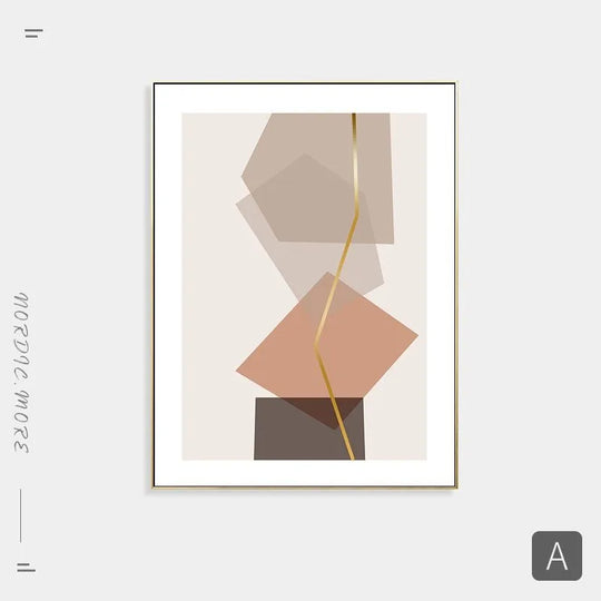 Warm Pink Beige Terracotta Abstract Canvas Wall Art