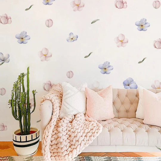 Watercolor Wild Meadow Floral Wall Decals