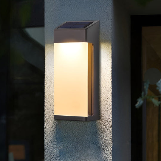 2 Pcs Rectangular LED Light Controlled Waterproof Outdoor Solar Sconce Lighting