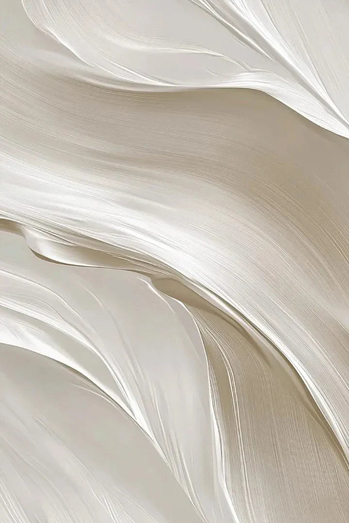 White Beige Brush Strokes Abstract Canvas Wall Art