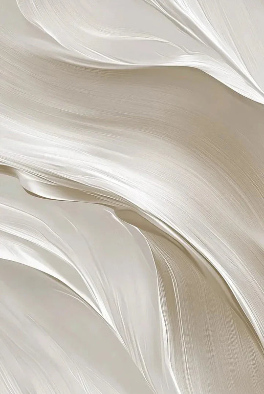 White Beige Brush Strokes Abstract Canvas Wall Art