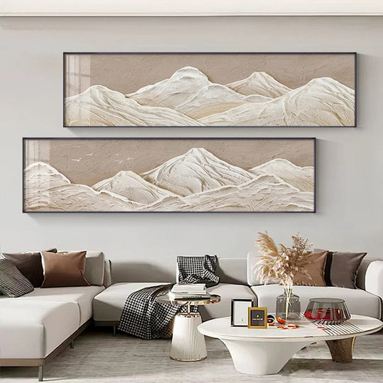 White Mountain Wide Format Abstract Canvas Wall Art Unframed