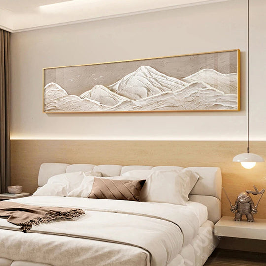 White Mountain Wide Format Abstract Canvas Wall Art Unframed