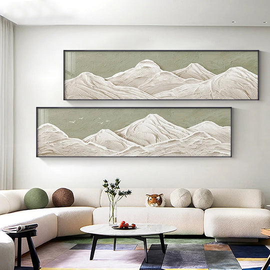 White Mountain Wide Format Abstract Canvas Wall Art Unframed