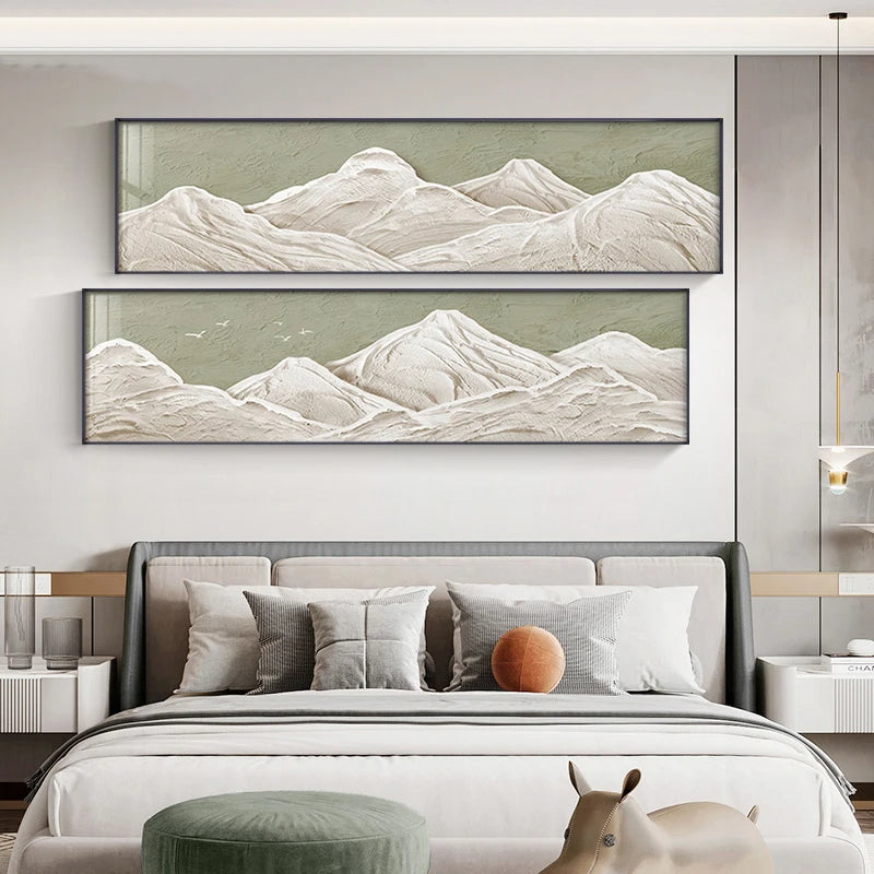 White Mountain Wide Format Abstract Canvas Wall Art Unframed