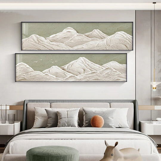 White Mountain Wide Format Abstract Canvas Wall Art Unframed