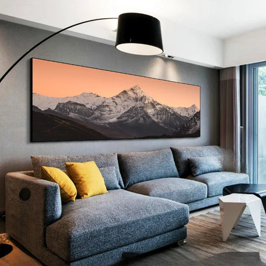 Sunrise Mountain Panorama Wide Format Canvas Wall Art