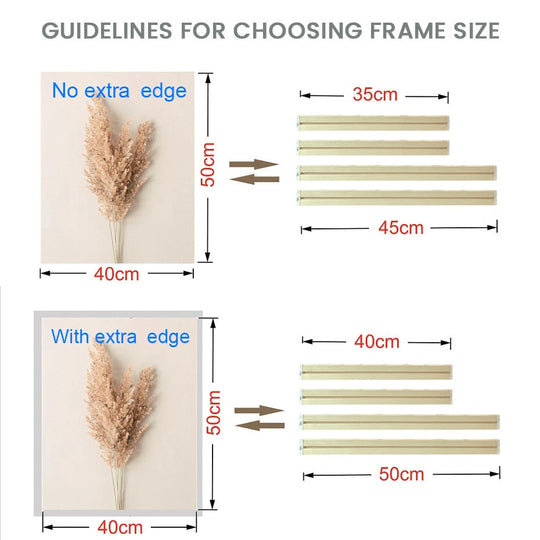 Solid Wood Canvas Stretcher Frame DIY Kit Multiple Sizes