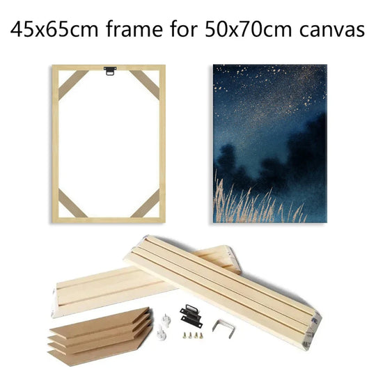 Solid Wood Canvas Stretcher Frame DIY Kit 50x70cm