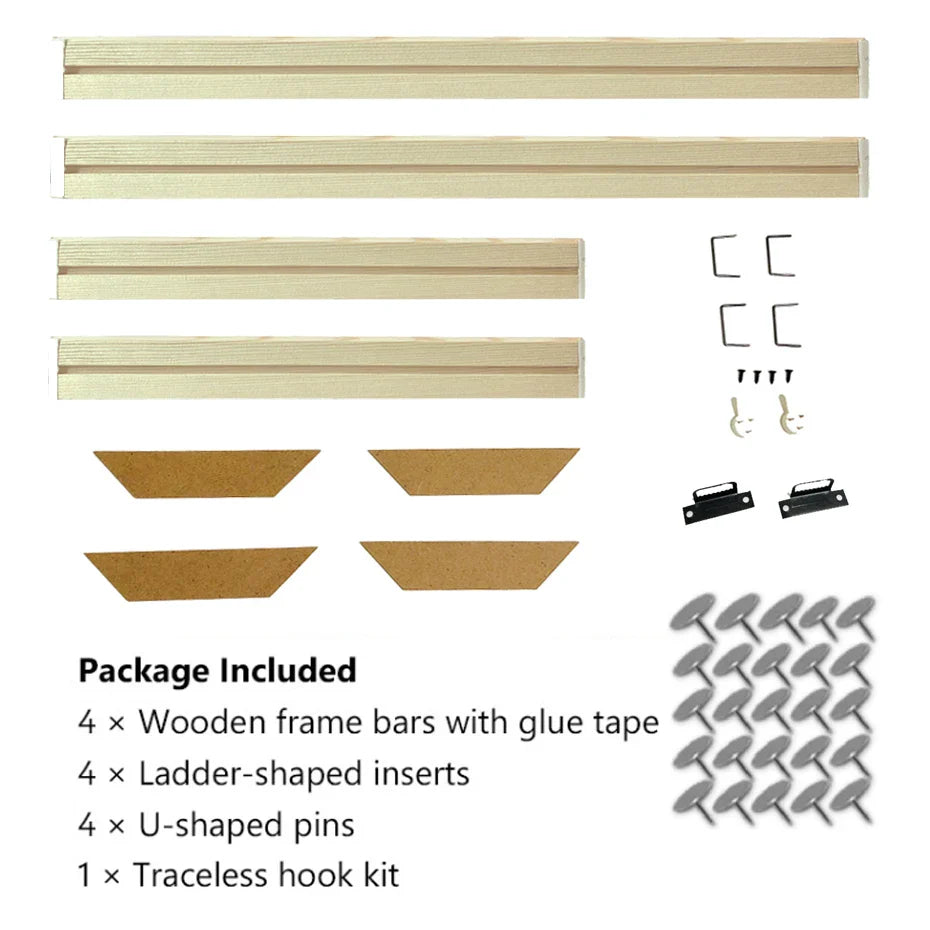 Solid Wood Canvas Stretcher Frame DIY Kit Multiple Sizes