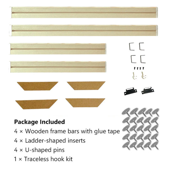 Solid Wood Canvas Stretcher Frame DIY Kit Multiple Sizes