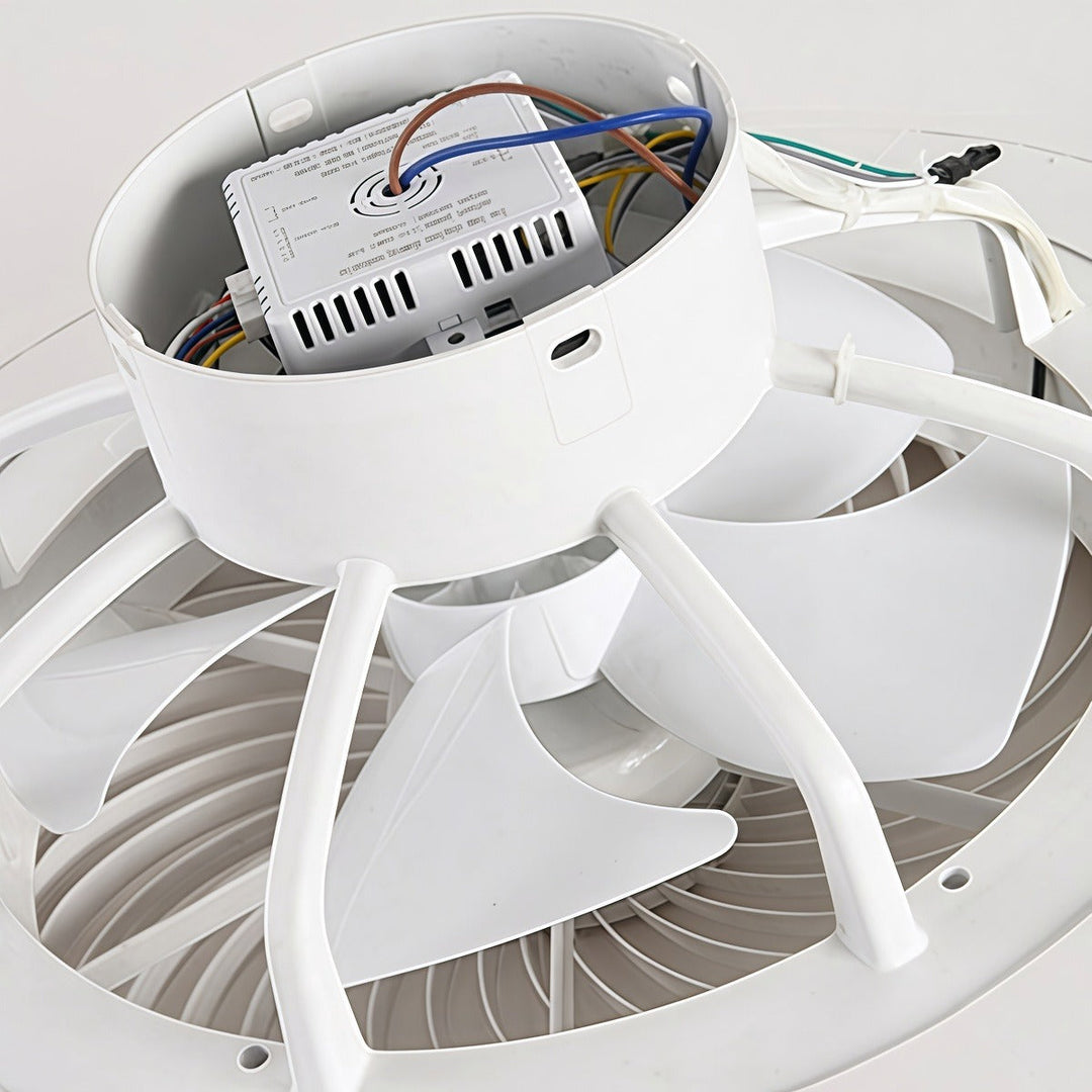 Three-Level Wind Regulation Nordic Bladeless Ceiling Fan with Light