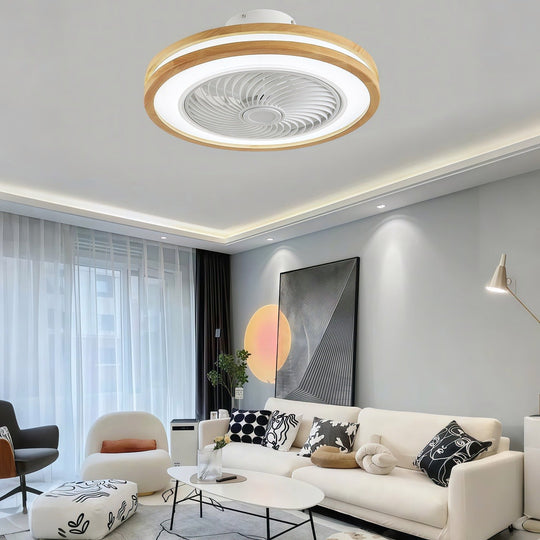 Three-Level Wind Regulation Nordic Bladeless Ceiling Fan with Light
