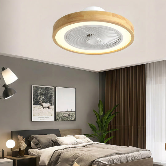 Three-Level Wind Regulation Nordic Bladeless Ceiling Fan with Light