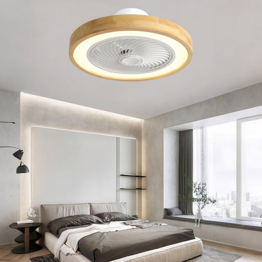 Three-Level Wind Regulation Nordic Bladeless Ceiling Fan with Light