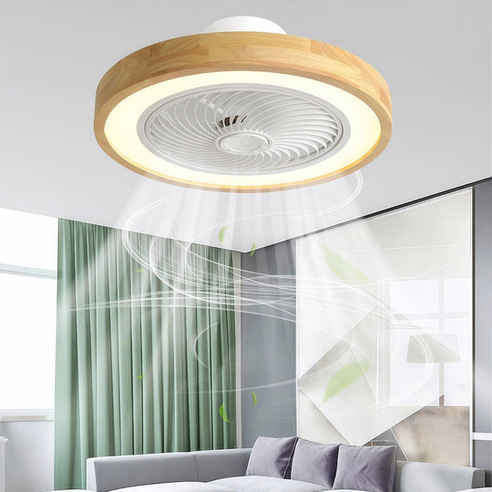 Three-Level Wind Regulation Nordic Bladeless Ceiling Fan with Light