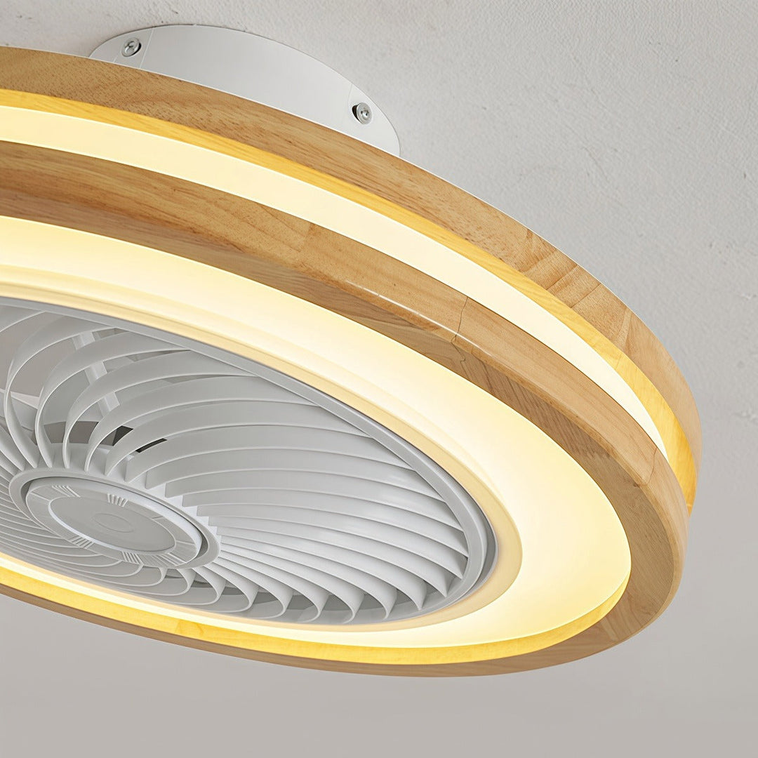 Three-Level Wind Regulation Nordic Bladeless Ceiling Fan with Light