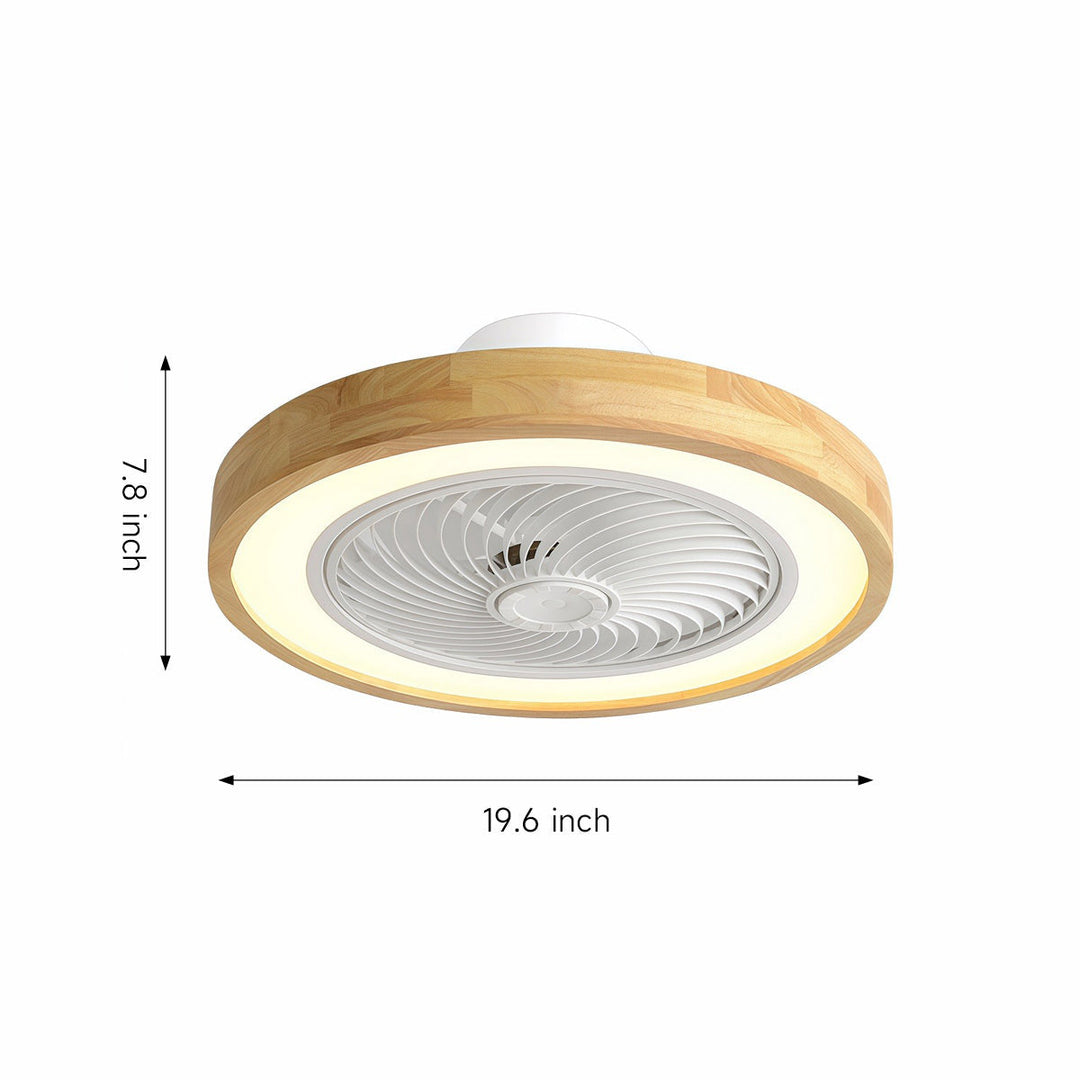 Three-Level Wind Regulation Nordic Bladeless Ceiling Fan with Light