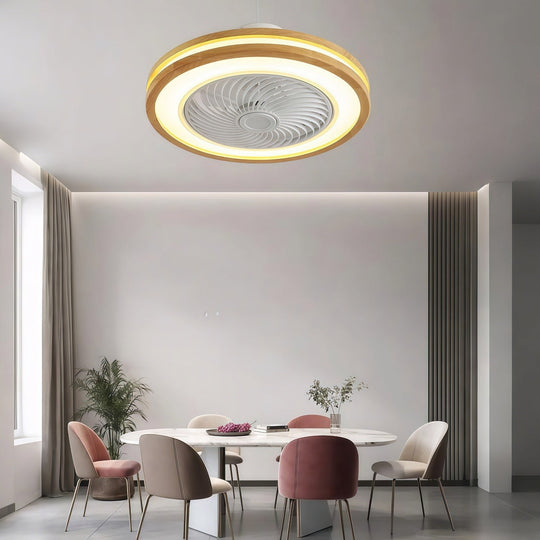 Three-Level Wind Regulation Nordic Bladeless Ceiling Fan with Light
