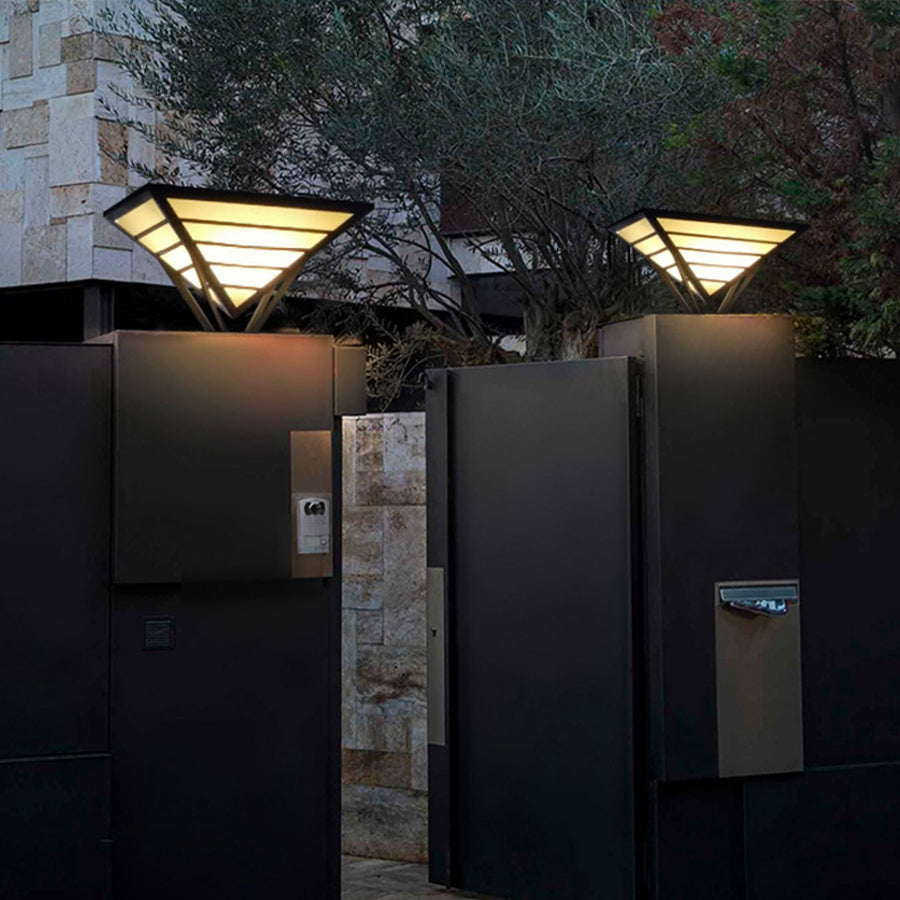 Geometric Aluminum Waterproof LED Modern Outdoor Post Lamp